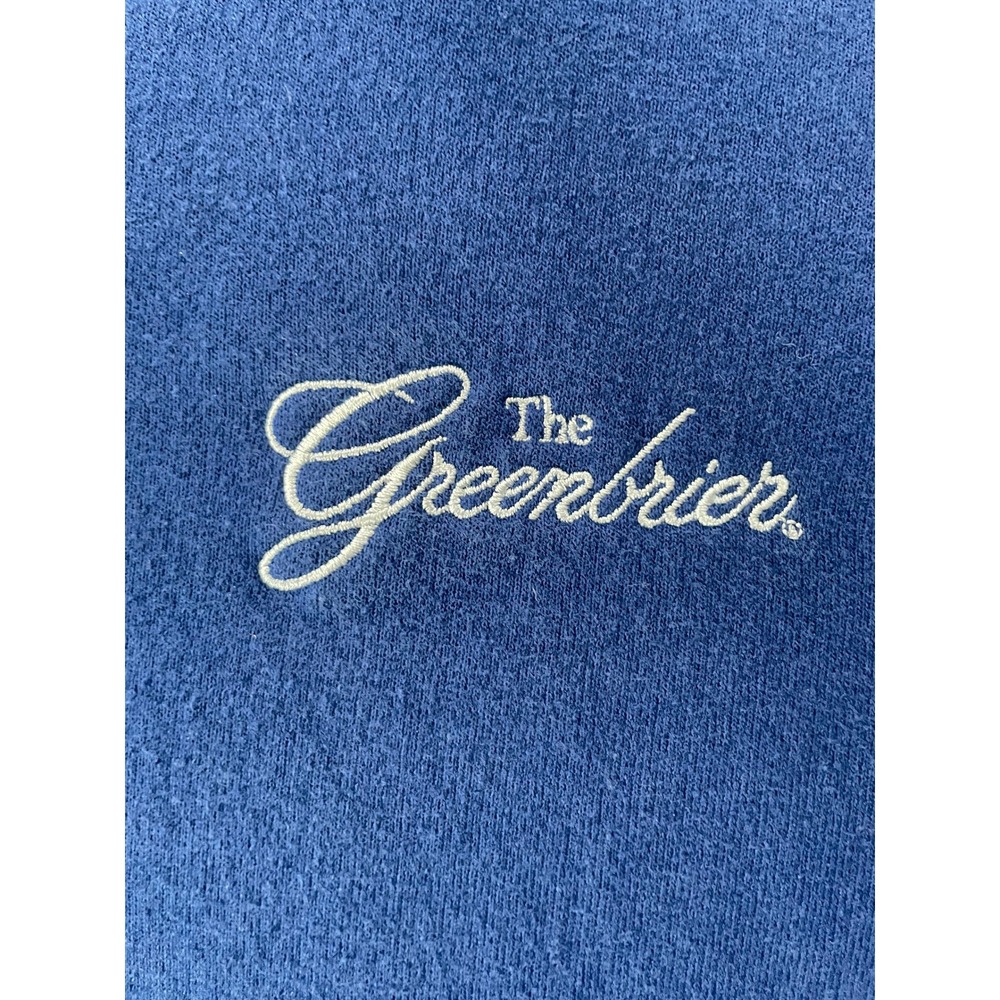 The Greenbrier Resort WV Mens Large Hoodie Blue Embroidered Fleece Sweatshirt - Picture 3 of 12